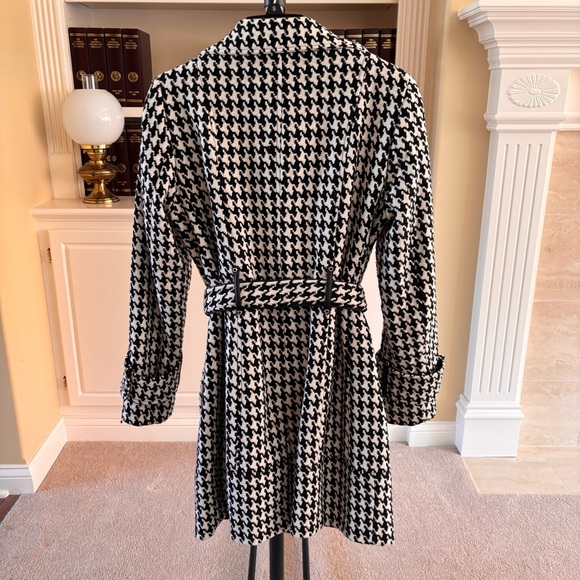 Calvin Klein Houndstooth Coat - Black XS - Picture 2 of 3